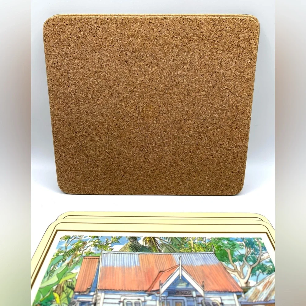 Vintage Set of 4 Pimpernel England Cork Placemats Barbados The Chattel House